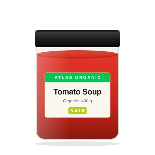 Atlas Organic Tomato Soup, 400 g jar